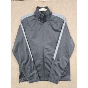Xersion Quick-Dri Mens Track Jacket Gray Full Zip Athletic Warm Up Medium
